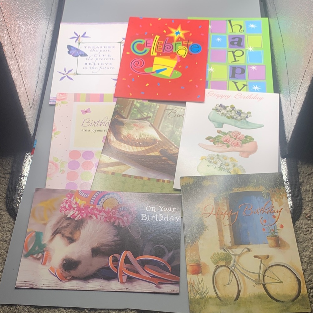 Lot of 8 Assorted Happy Birthday Cards LOOSE